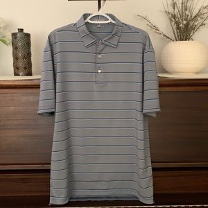 Peter Millar Summer Comfort Striped Golf Polo, Size Large